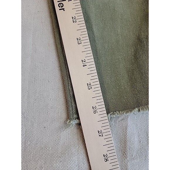 We The Free Jeans Womens Crop 26x26.5 Distressed Green Mid Rise Frayed Stretch - Picture 3 of 16